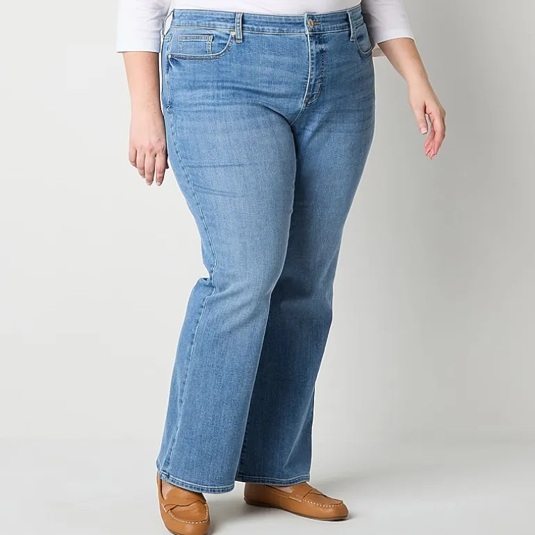 St. John's Bay Secretly Slender Womens Mid Rise Bootcut Jean