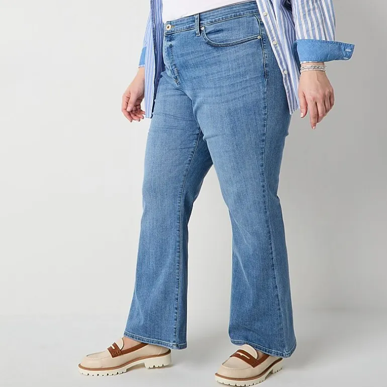 St. John's Bay Secretly Slender Womens Mid Rise Bootcut Jean