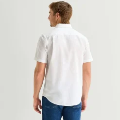 St. John's Bay Slub Mens Short Sleeve Classic Fit Button-Down Shirt