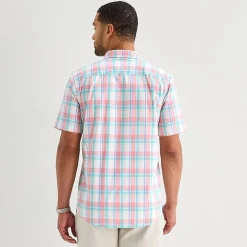 St. John's Bay Stretch Poplin Mens Short Sleeve Classic Fit Button-Down Shirt