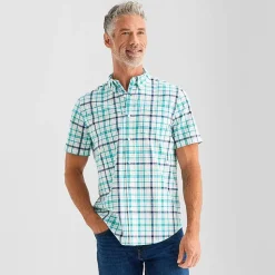 St. John's Bay Stretch Poplin Mens Short Sleeve Classic Fit Button-Down Shirt
