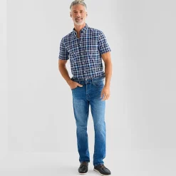 St. John's Bay Stretch Poplin Mens Short Sleeve Classic Fit Button-Down Shirt