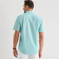 St. John's Bay Stretch Poplin Mens Short Sleeve Classic Fit Button-Down Shirt