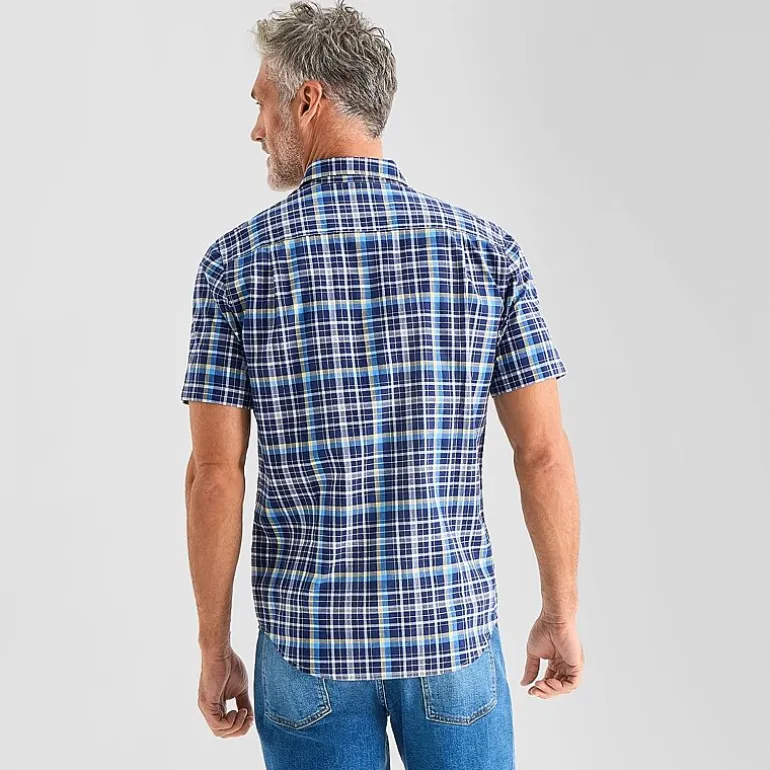 St. John's Bay Stretch Poplin Mens Short Sleeve Classic Fit Button-Down Shirt