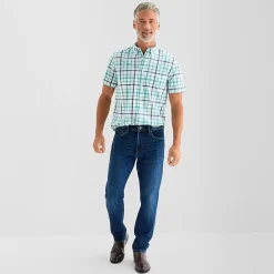 St. John's Bay Stretch Poplin Mens Short Sleeve Classic Fit Button-Down Shirt