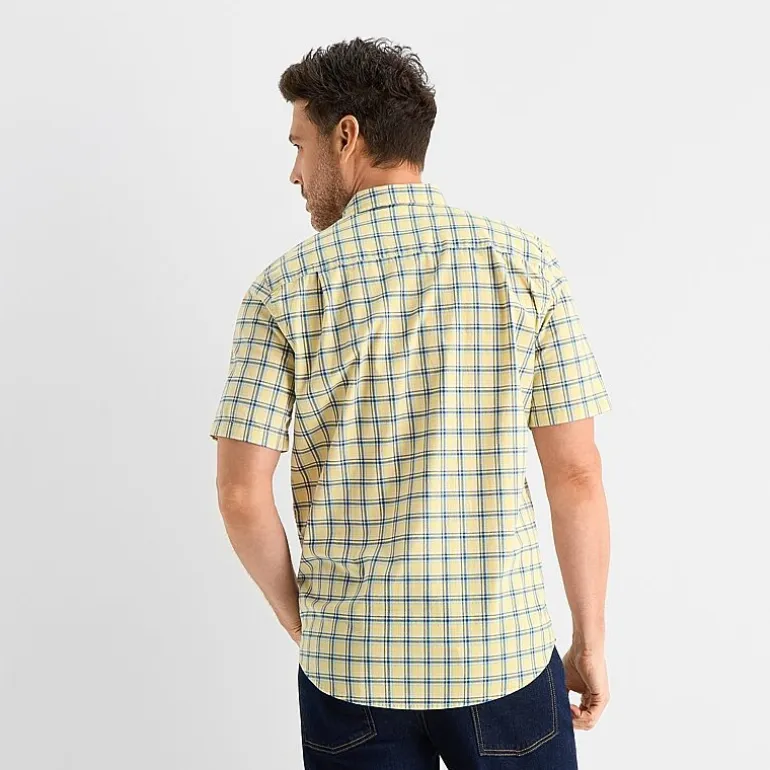 St. John's Bay Stretch Poplin Mens Short Sleeve Classic Fit Button-Down Shirt