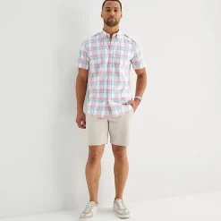 St. John's Bay Stretch Poplin Mens Short Sleeve Classic Fit Button-Down Shirt
