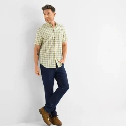 St. John's Bay Stretch Poplin Mens Short Sleeve Classic Fit Button-Down Shirt
