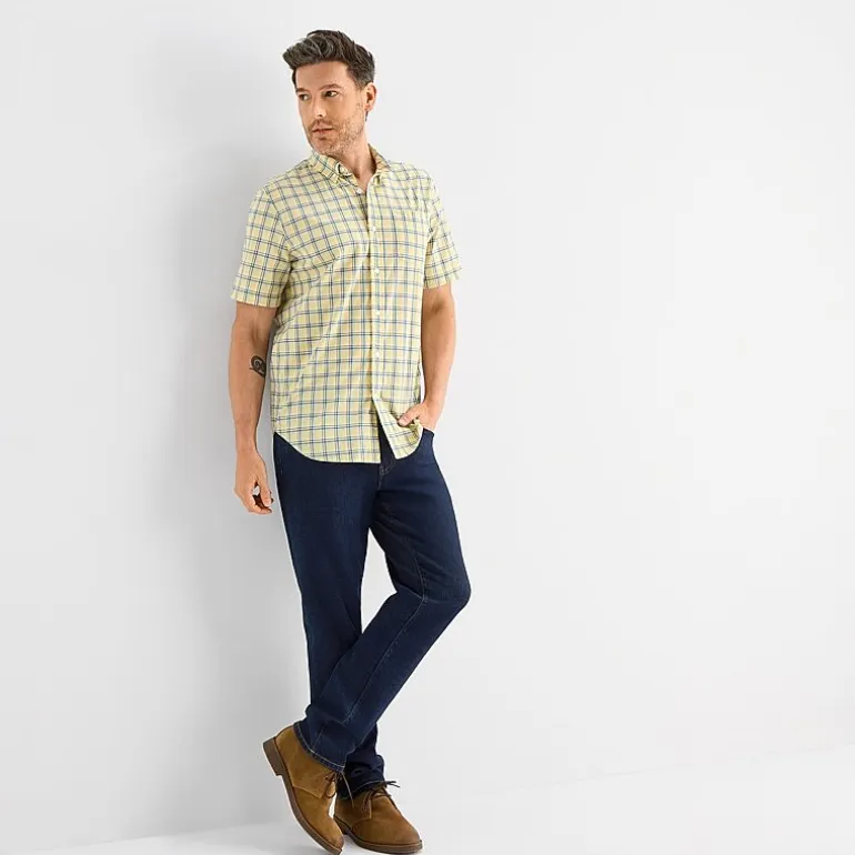 St. John's Bay Stretch Poplin Mens Short Sleeve Classic Fit Button-Down Shirt