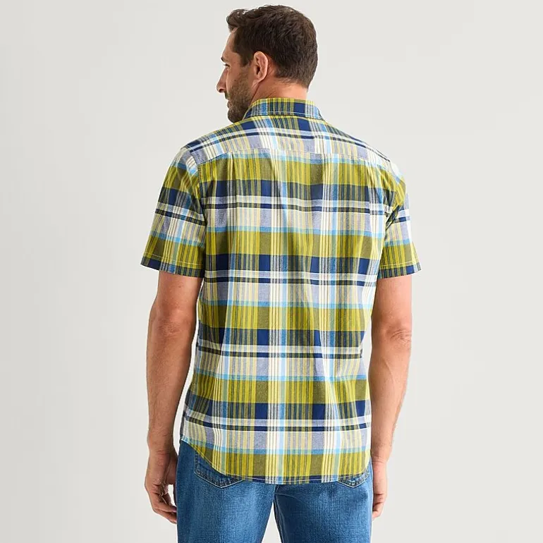 St. John's Bay Stretch Poplin Mens Short Sleeve Classic Fit Button-Down Shirt