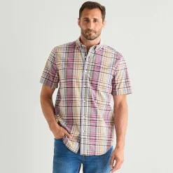 St. John's Bay Stretch Poplin Mens Short Sleeve Classic Fit Button-Down Shirt
