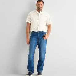 St. John's Bay Stretch Poplin Mens Short Sleeve Classic Fit Button-Down Shirt