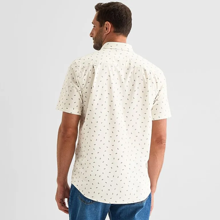 St. John's Bay Stretch Poplin Mens Short Sleeve Classic Fit Button-Down Shirt