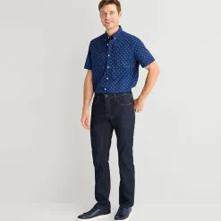 St. John's Bay Stretch Poplin Mens Short Sleeve Classic Fit Button-Down Shirt