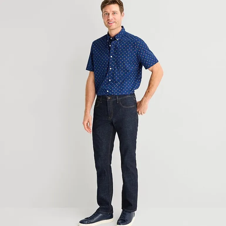 St. John's Bay Stretch Poplin Mens Short Sleeve Classic Fit Button-Down Shirt