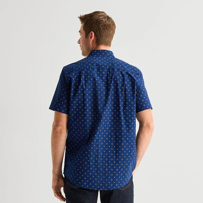 St. John's Bay Stretch Poplin Mens Short Sleeve Classic Fit Button-Down Shirt