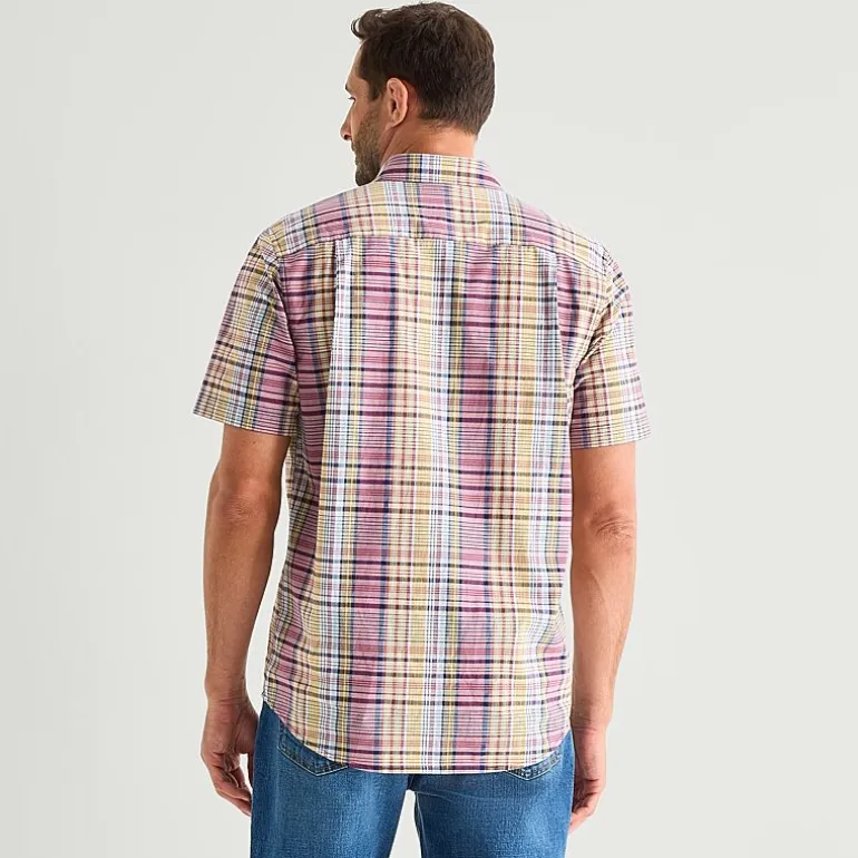 St. John's Bay Stretch Poplin Mens Short Sleeve Classic Fit Button-Down Shirt