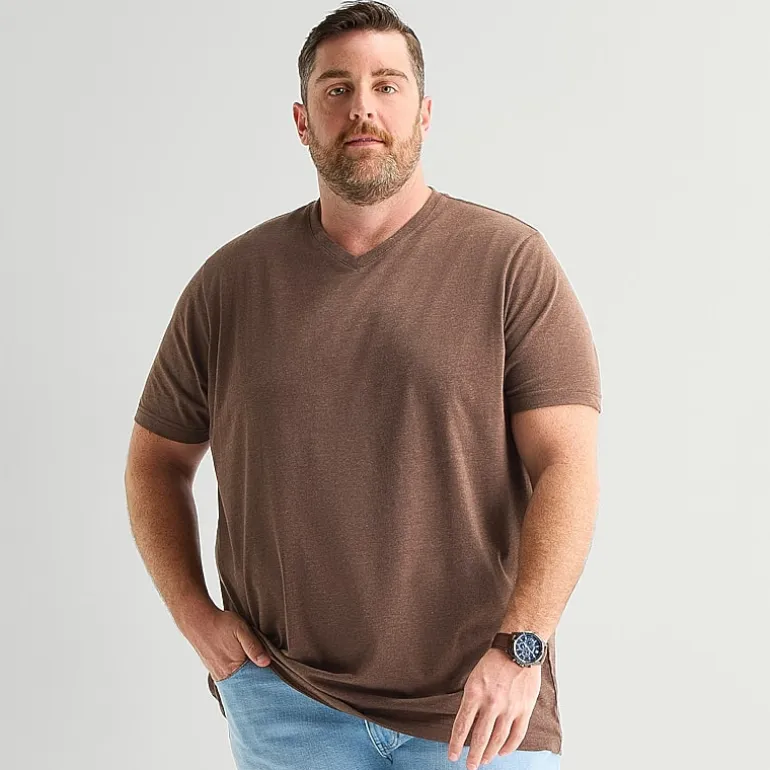 St. John's Bay Super Soft Mens V Neck Short Sleeve Quick Dry Big and Tall T-Shirt