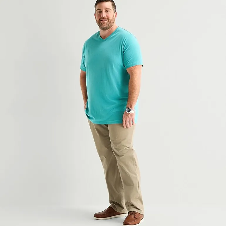 St. John's Bay Super Soft Mens V Neck Short Sleeve Quick Dry Big and Tall T-Shirt