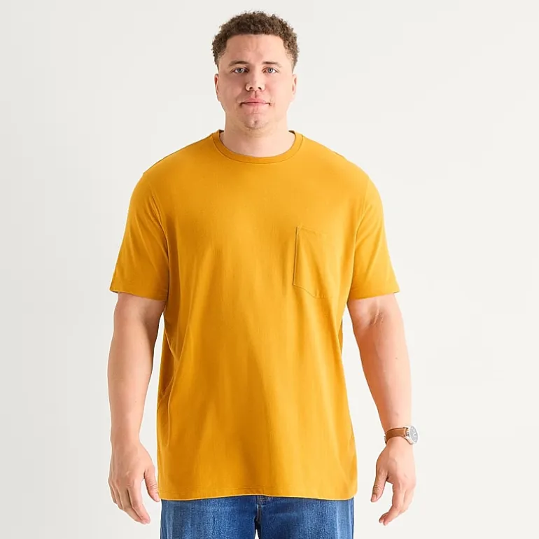 St. John's Bay Super Soft Pocket Mens Crew Neck Short Sleeve Quick Dry Stretch Fabric Big and Tall T-Shirt
