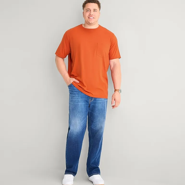 St. John's Bay Super Soft Pocket Mens Crew Neck Short Sleeve Quick Dry Stretch Fabric Big and Tall T-Shirt