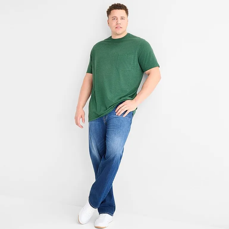 St. John's Bay Super Soft Pocket Mens Crew Neck Short Sleeve Quick Dry Stretch Fabric Big and Tall T-Shirt