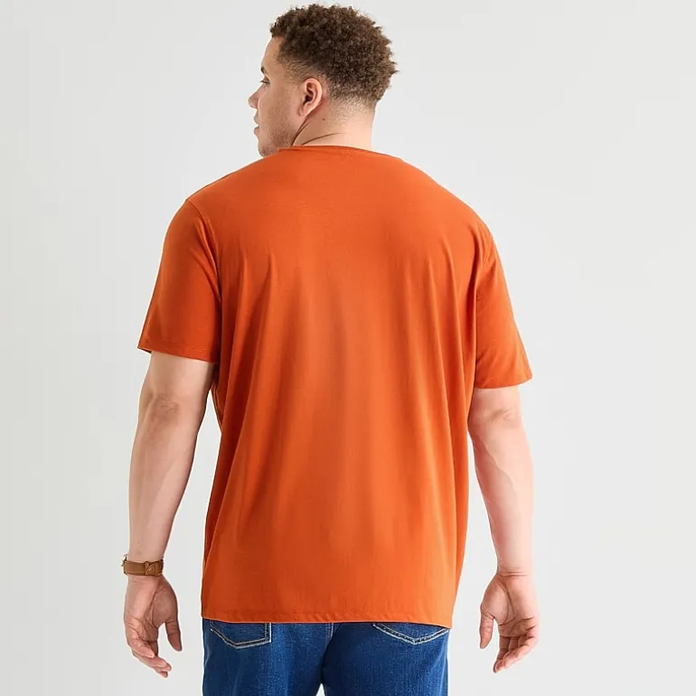 St. John's Bay Super Soft Pocket Mens Crew Neck Short Sleeve Quick Dry Stretch Fabric Big and Tall T-Shirt