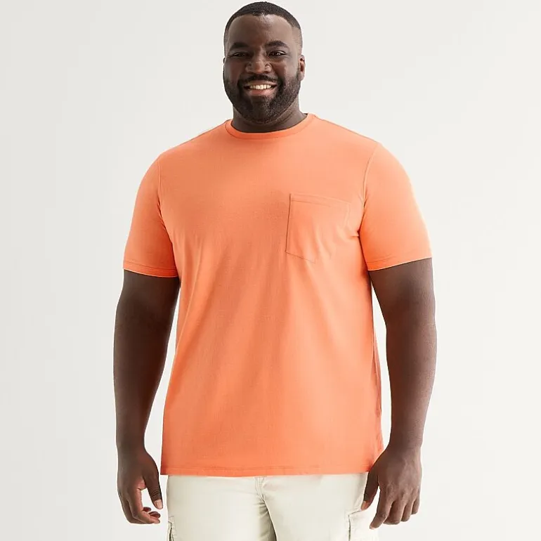 St. John's Bay Super Soft Pocket Mens Crew Neck Short Sleeve Quick Dry Stretch Fabric Big and Tall T-Shirt