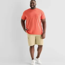 St. John's Bay Super Soft Pocket Mens Crew Neck Short Sleeve Quick Dry Stretch Fabric Big and Tall T-Shirt