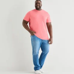 St. John's Bay Super Soft Pocket Mens Crew Neck Short Sleeve Quick Dry Stretch Fabric Big and Tall T-Shirt