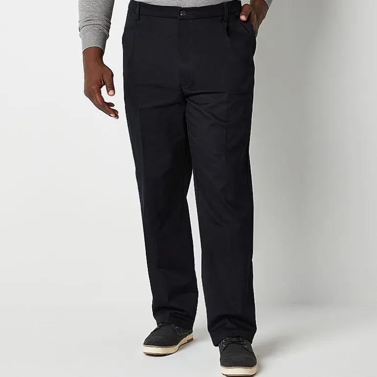 St. John's Bay Universal Easy Care Extender Mens Big and Tall Classic Fit Pleated Pant