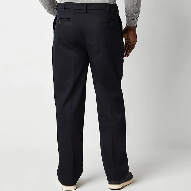 St. John's Bay Universal Easy Care Extender Mens Big and Tall Classic Fit Pleated Pant