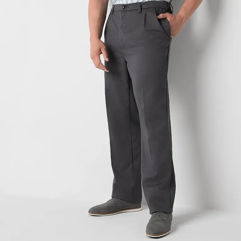 St. John's Bay Universal Easy Care Extender Mens Big and Tall Classic Fit Pleated Pant