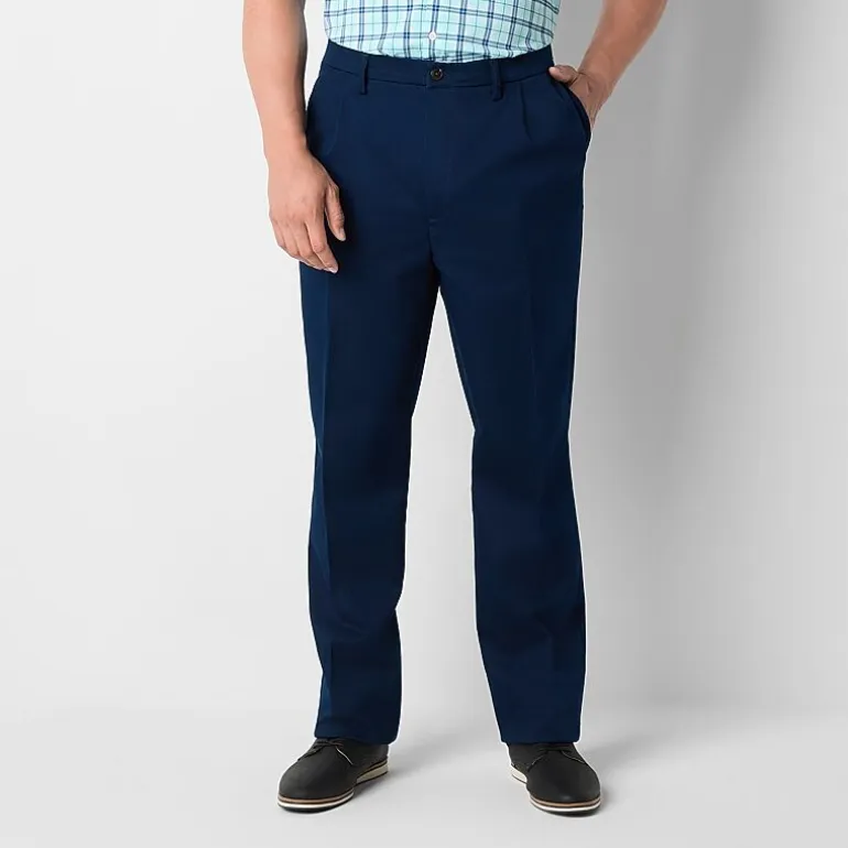 St. John's Bay Universal Easy Care Extender Mens Big and Tall Classic Fit Pleated Pant