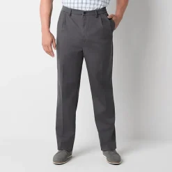 St. John's Bay Universal Easy Care Extender Mens Big and Tall Classic Fit Pleated Pant