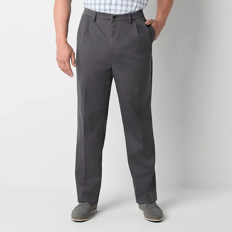 St. John's Bay Universal Easy Care Extender Mens Big and Tall Classic Fit Pleated Pant