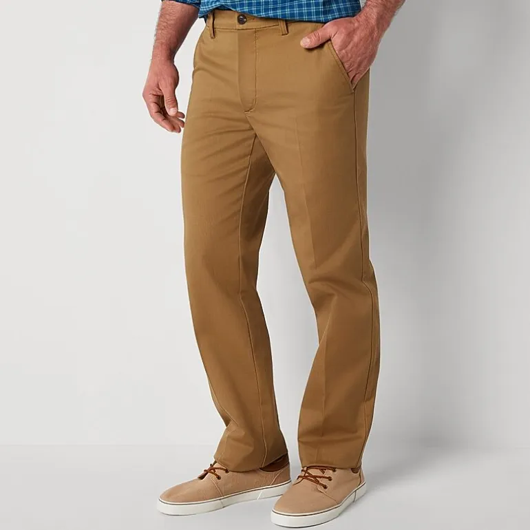 St. John's Bay Universal Wrinkle Free Easy Care Mens Classic Fit Flat Front Pant