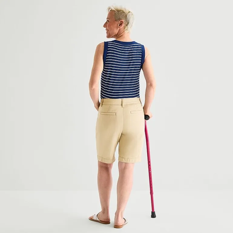St. John's Bay Womens 11" Adaptive Easy-on + Easy-off Bermuda Short