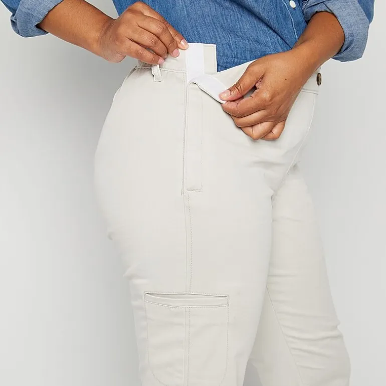 St. John's Bay Womens Adaptive Easy-on + Easy-off Seated Wear Slim Mid Rise Trouser