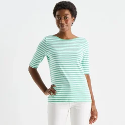 St. John's Bay Womens Boat Neck Elbow Sleeve T-Shirt