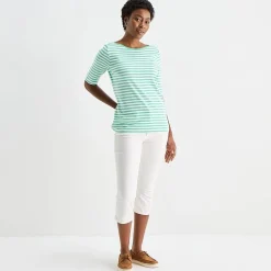 St. John's Bay Womens Boat Neck Elbow Sleeve T-Shirt
