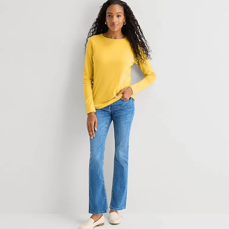 St. John's Bay Womens Crew Neck Long Sleeve T-Shirt