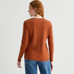 St. John's Bay Womens Crew Neck Long Sleeve T-Shirt