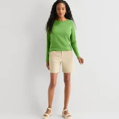 St. John's Bay Womens Crew Neck Long Sleeve T-Shirt