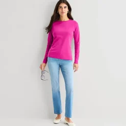 St. John's Bay Womens Crew Neck Long Sleeve T-Shirt