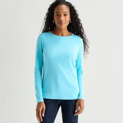 St. John's Bay Womens Crew Neck Long Sleeve T-Shirt