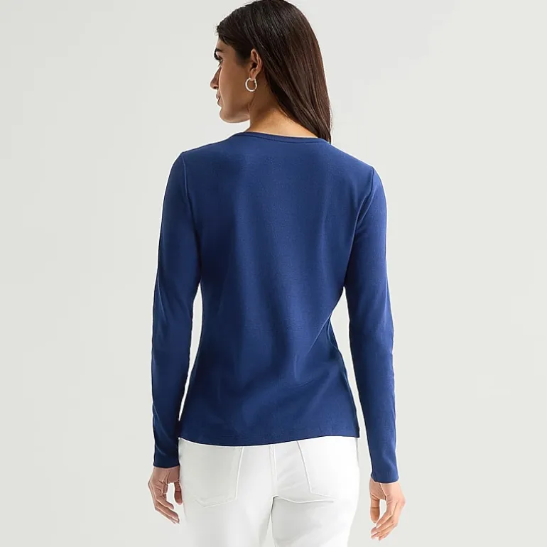 St. John's Bay Womens Crew Neck Long Sleeve T-Shirt