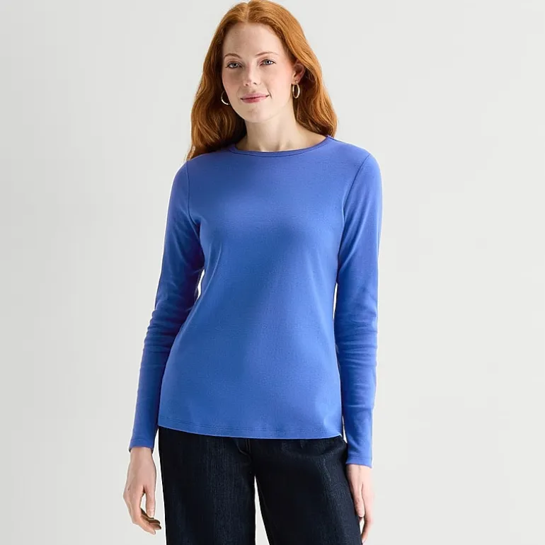 St. John's Bay Womens Crew Neck Long Sleeve T-Shirt