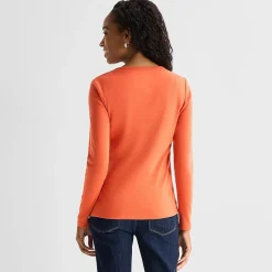 St. John's Bay Womens Crew Neck Long Sleeve T-Shirt