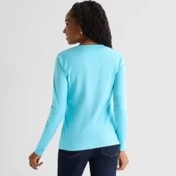 St. John's Bay Womens Crew Neck Long Sleeve T-Shirt